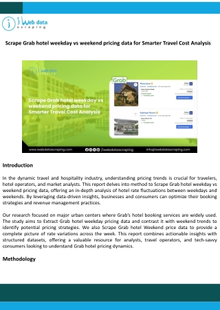 Scrape Grab hotel weekday vs weekend pricing data for Cost Analysis