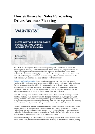 How Software for Sales Forecasting Drives Accurate Planning