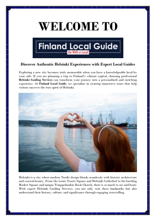 Tailored Helsinki Guiding Services for Travelers