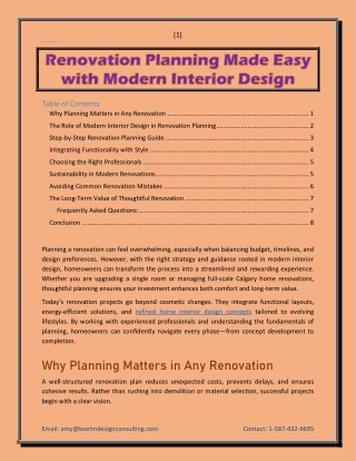 Renovation Planning Made Easy with Modern Interior Design