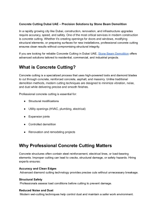 concrete cutting dubai uae precision solutions