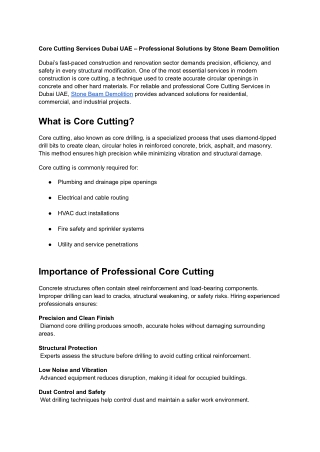 core cutting services dubai uae professional