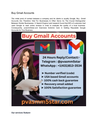 Buy Old Gmail accounts