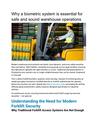 Why a biometric system is essential for safe and sound warehouse operations