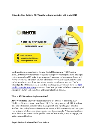 ADP Workforce Implementation