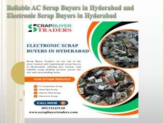 Reliable AC Scrap Buyers in Hyderabad and Electronic Scrap Buyers in Hyderabad