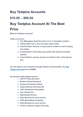 Buy Textplus Account