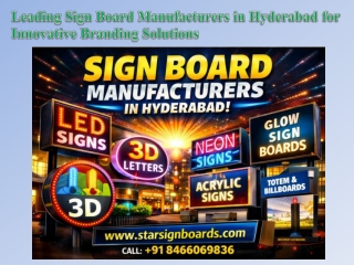 Leading Sign Board Manufacturers in Hyderabad for Innovative Branding Solutions