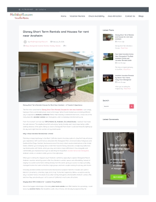 Disney Short Term Rentals and houses for rent near Anaheim