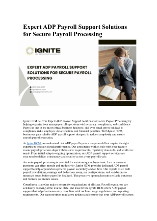 Expert ADP Payroll Support Solutions for Secure Payroll Processing