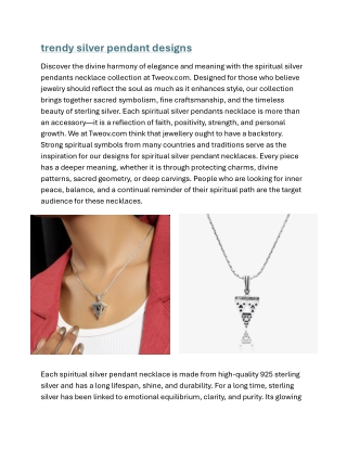 trendy silver pendant designs