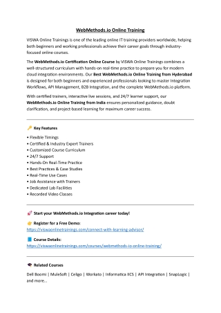 WebMethods.io Online Coaching Classes In India, Hyderabad