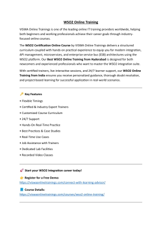 WSO2 Professional Certification & Training From India