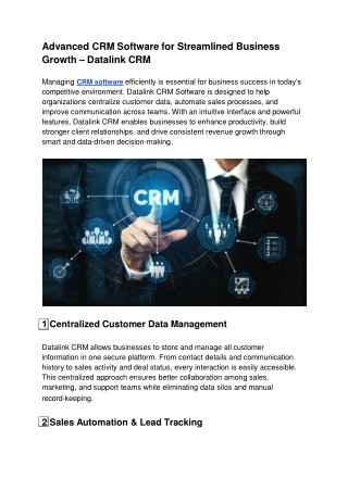Advanced CRM Software for Streamlined Business Growth – Datalink CRM