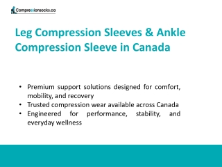 Reliable Support with Leg & Ankle Compression Sleeves across Canada