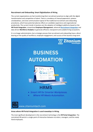 Recruitment and Onboarding: Smart Digitalization of Hiring