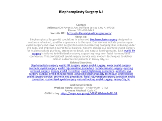 Blepharoplasty Surgery NJ