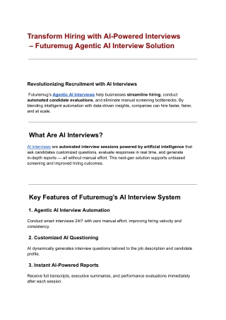 AI-Powered Recruitment Platform for Faster & Bias-Free Hiring | Futuremug