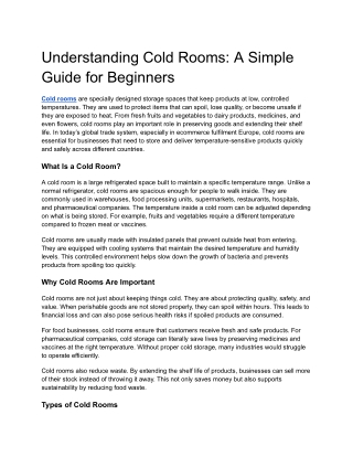 Understanding Cold Rooms_ A Simple Guide for Beginners