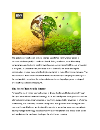 The global convThe Sustainability Equation_ How Technology is Driving a Greener Futureersation on climate change has shi