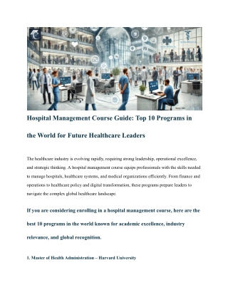Hospital Management Course Guide_ Top 10 Programs in the World for Future Healthcare Leaders