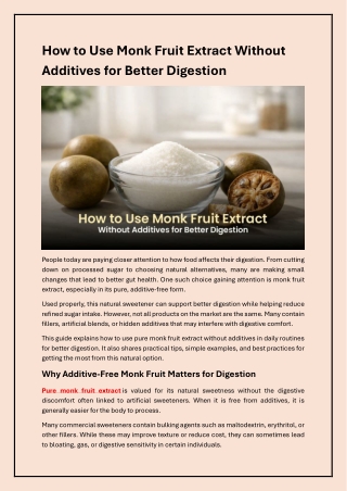 A Complete Guide to Using Pure Monk Fruit Extract for Digestive Support