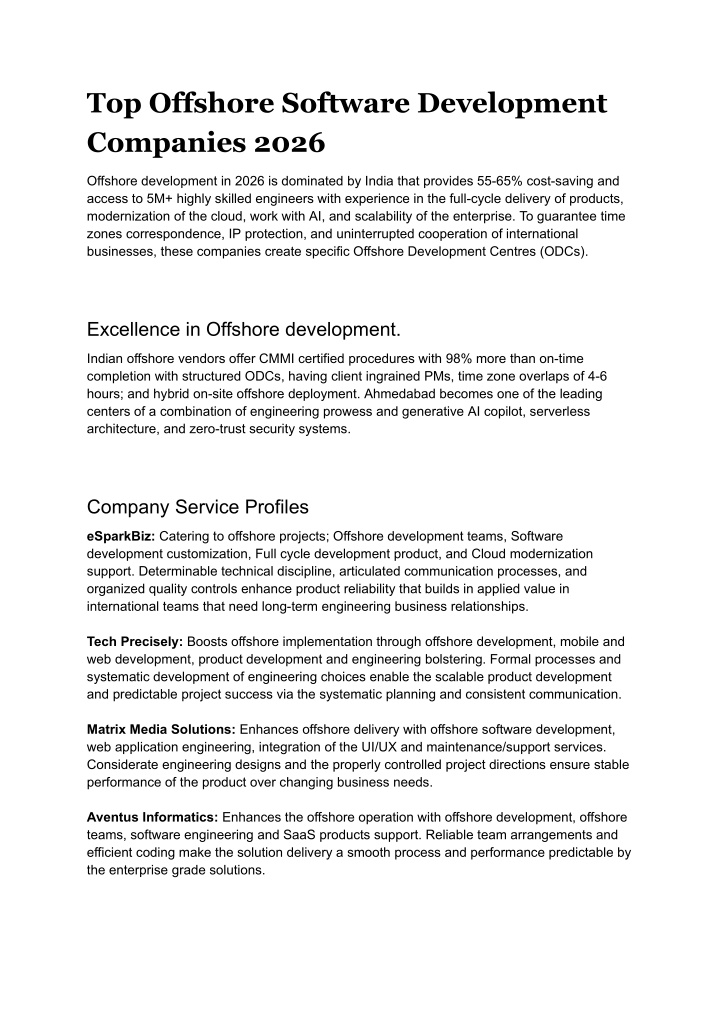 PPT - Top Offshore Software Development Companies in India 2026 ...