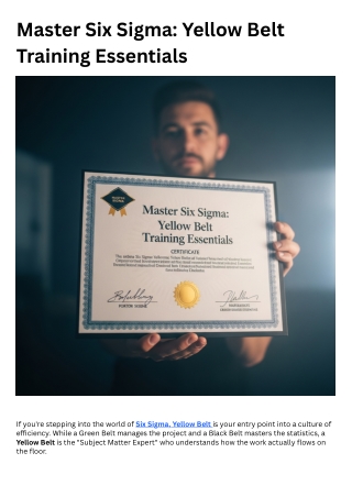 Master Six Sigma Yellow Belt Training Essentials