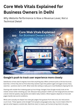 Core Web Vitals and SEO Performance Guide 2026