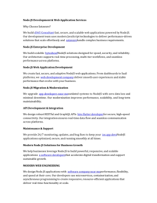 Node.JS Development & Web Application Services