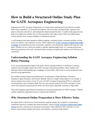 how to build a structured online study plan