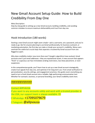 New Gmail Account Setup Guide How to Build Credibility From Day One