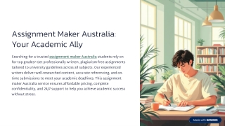 Assignment Maker Australia – Expert Academic Writing Support