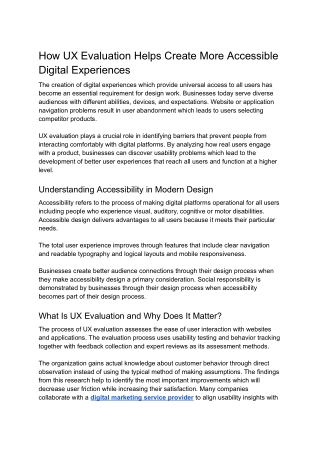 How UX Evaluation Helps Create More Accessible Digital Experiences