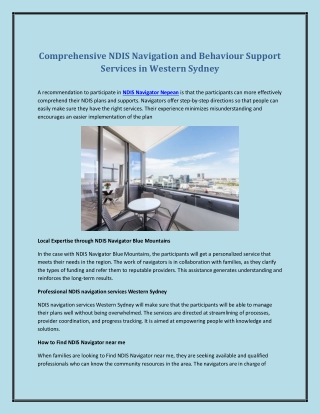 Comprehensive NDIS Navigation and Behaviour Support Services in Western Sydney