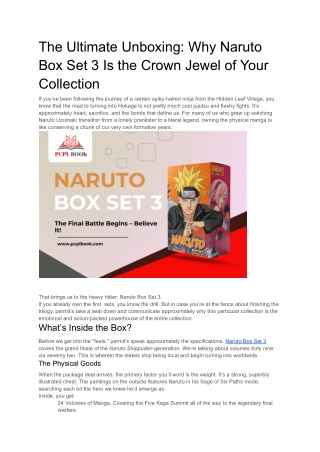 _Why Naruto Box Set 3 Is the Crown Jewel of Your Collection