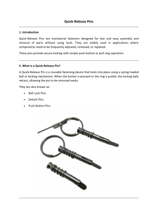 Quick-Release Pins