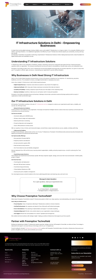IT infrastructure solutions in Delhi