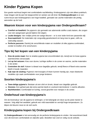Kinder pyjama kopen