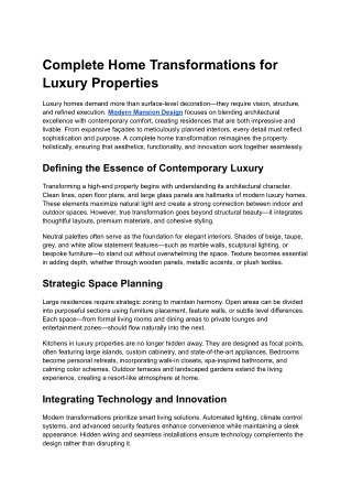complete home transformations for luxury