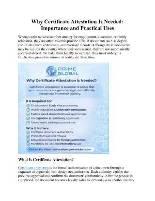 Why Certificate Attestation Is Needed – Importance and Uses Guide