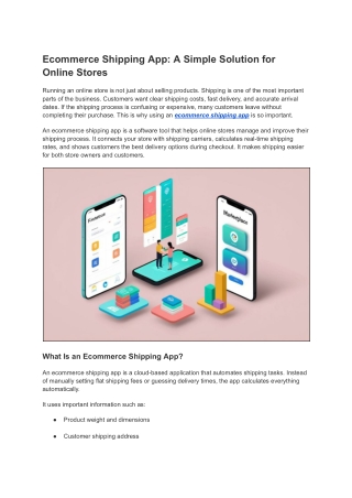 Ecommerce Shipping App_ A Simple Solution for Online Stores