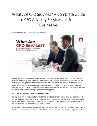 CFO Services Guide for Small Businesses | Nangia Global