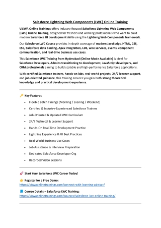 Salesforce LWC Online Training Real-time support from India