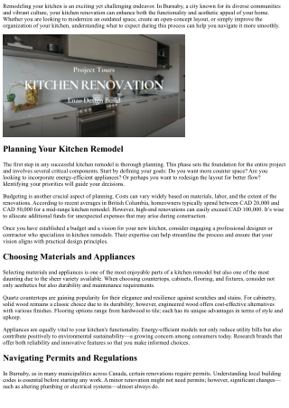 What to Expect During Your Kitchen Remodel in Burnaby
