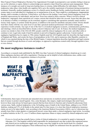 Most Typical Clinical Negligence Claims