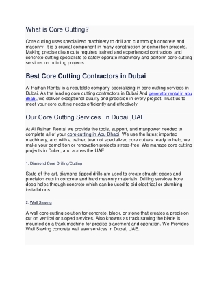 What is Core Cutting