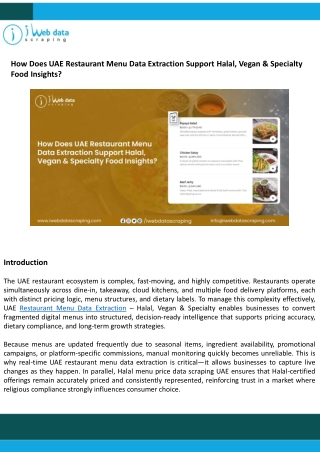 UAE Restaurant Menu Data Extraction – Halal, Vegan & Specialty