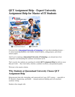 QUT Assignment Help – Expert University Assignment Help for Master of IT Student