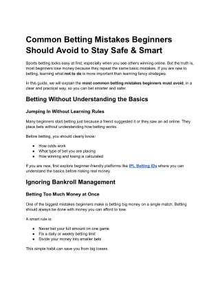 Bankroll Management for Beginners | How to Protect Your Betting Money